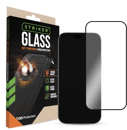 Striker Screenprotector geschikt voor Apple iPhone 16 Pro Max Glazen | Striker Xtreme Impact Screenprotector - Case Friendly