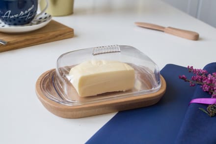 Kookpro Botervloot van Hout en Kunststof - 17x11cm - Transparant