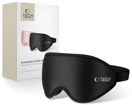 Tech-Protect - Slaapmasker - Meditatie - Reismasker - Memory Foam - Mat Zwart
