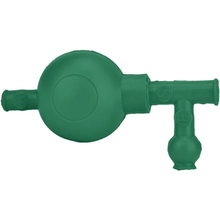 Poire d'aspiration en caoutchouc pour laboratoire, remplisseuse de pipettes quantitatives à pression sûre avec 3 valves vert