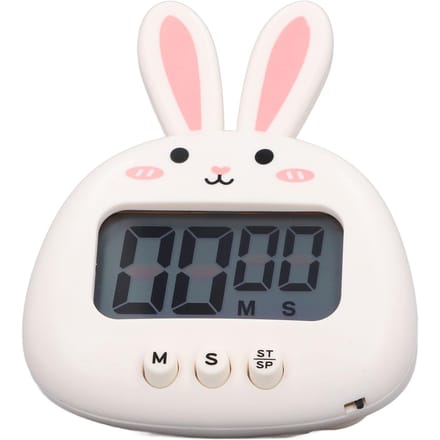 Minuteur Digital Cartoon ABS Portable Léger Simple à Utiliser Minuteur Cartoon Mignon pour Cuisine Cuisson Lapin Blanc gray