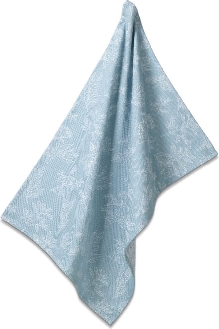 Theedoek, IJs Blauw, Bloemen - Kela | Svea