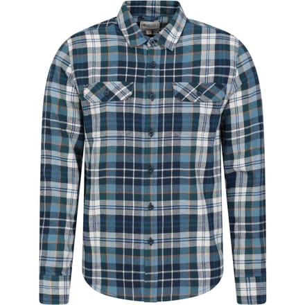 Mountain Warehouse Heren Overhemd met lange mouwen in molton (Lichtblauw)