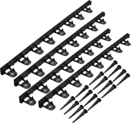 NATURE Bordure a gazon en polypropylene et polyéthylene - 16 ancres - H 4,5 x (4 x L100) cm - Noir