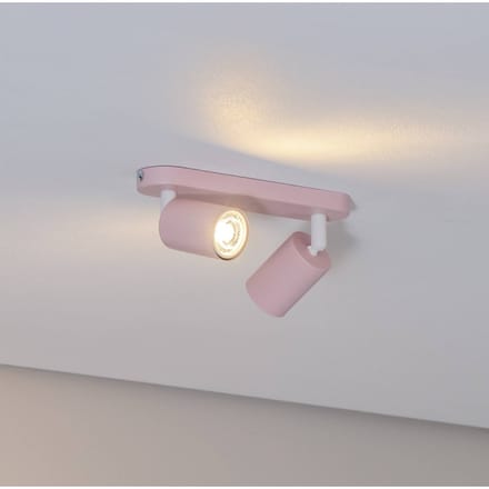 TK Lighting Plafondspot Livia, roze, 35 cm, 2-lamps, metaal, GU10