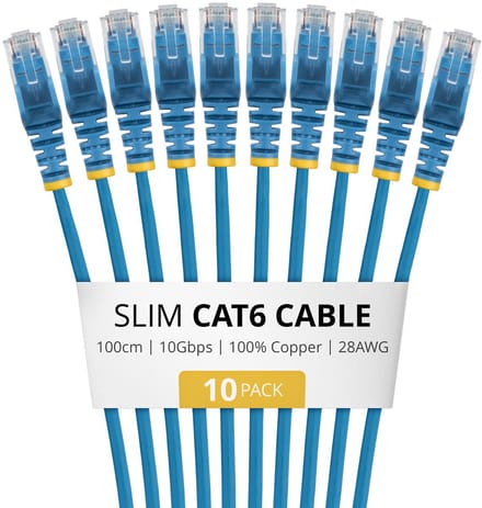 StarTech.com N6PAT100CMBLS10PK netwerkkabel Blauw 1 m Cat6 U/UTP (UTP)
