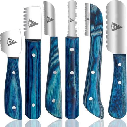 Achilles® Ao (青) Trimmes Set Kat & Hond - Plukmes - Stripmes Set – Beukenhout Hoog Kwaliteit