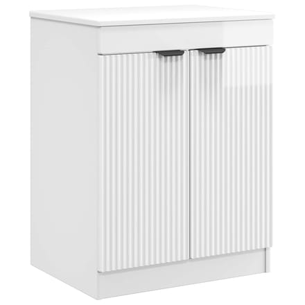 vidaXL - Badkamerkast - Hoogglans - Wit - 54 - x - 41 - x - 70 - cm - Bewerkt - hout