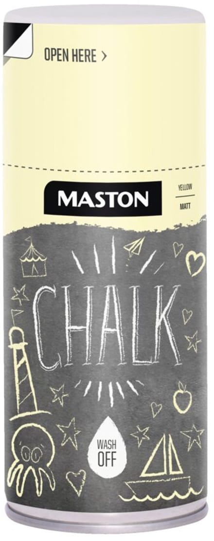 Maston Chalk Paint - Mat - Krijtverf - Geel - 150 ml - spuitbus verf
