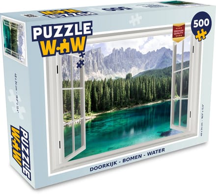 Puzzel Doorkijk - Bomen - Water - Legpuzzel - Puzzel 500 stukjes