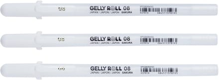 Gelschrijver Sakura Gelly Roll Classic 08 set à 3 stuks wit | 6 stuks