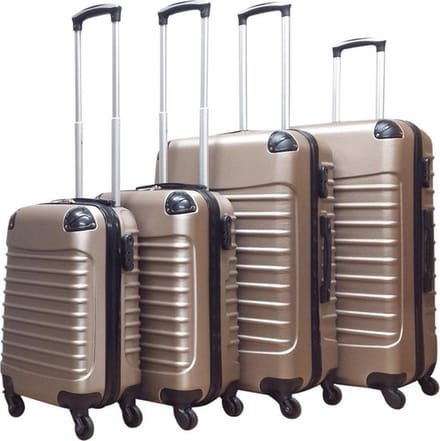 Kofferset Vierkant Travelerz 4-delig ABS - Champagne