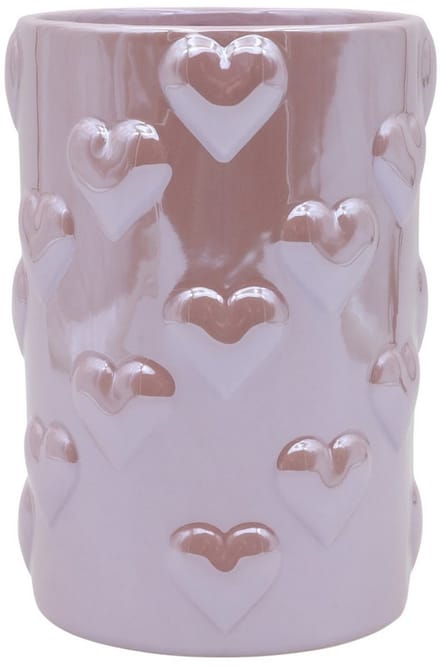 Vaas Liebes Parelmoer Finish Licht Roze Small - vaas met hartjes roze D12 H18