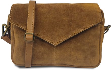 Chabo Bags Envelop Schoudertasje Rio Romy Suede Licht Cognac