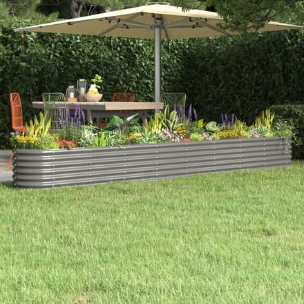 vidaXL - Plantenbak - 332x40x36 - cm - gegalvaniseerd - staal - grijs