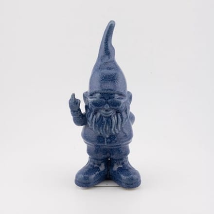 Ornament f*ck you kabouter blauw 6x5x15cm