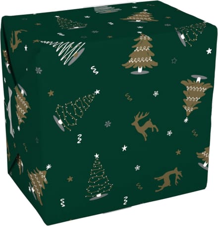 Cadeaupapier | 30cm | 200m | 80gr/m² | Wonderful time | groen/goud