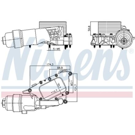 Olie radiator, motorolie NISSENS 91385