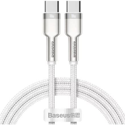 Baseus - Cafule - Series Metal Data USB-C / USB-C PD QC SCP 100W 5A - 1 - m - kabel - wit