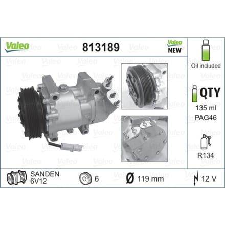 Compressor airconditioning VALEO 813189
