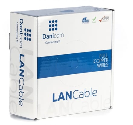 DANICOM CAT5E FTP 100 meter kabel op rol stug - LSZH (Dca) - Trekdoos - Internetkabel - Netwerkkabel - UTP kabel