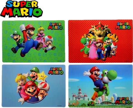 4 Super Mario Placemats 44,5cmx30cm - Set van 4