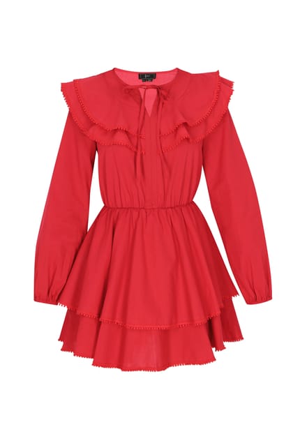 Faina Jurk Dames rood