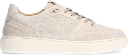 Manfield - Heren - Beige suède sneakers - Maat 40