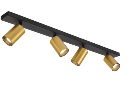 Kosilum - Lewis - Plafondlamp - Zwart en goud - Aluminium