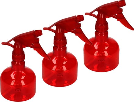 Plasticforte Waterverstuiver - plantenspuit - 3x - 330 ml - rood - schoonmaakspuiten