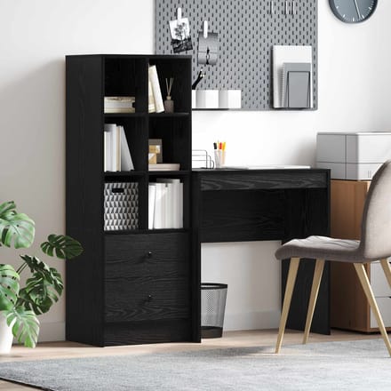 vidaXL - Bureau - Zwart - Eiken - 125,5 - x - 50 - x - 127 - cm - 2 - st
