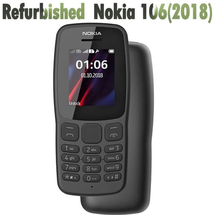 Gereviseerde Nokia Originele Nokia 106(2018) Dual SIM Mobiele Telefoon Met 2 SIM No charger zwart