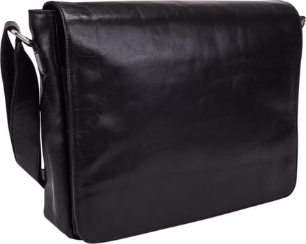 Leonhard Heyden Cambridge messenger L 13 inch - Zwart