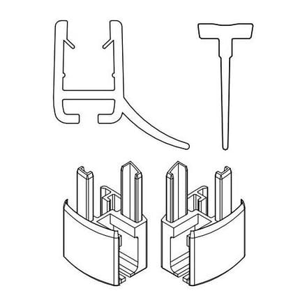 HSK Exclusive water deflector profile set for round shower, complete E85059-4