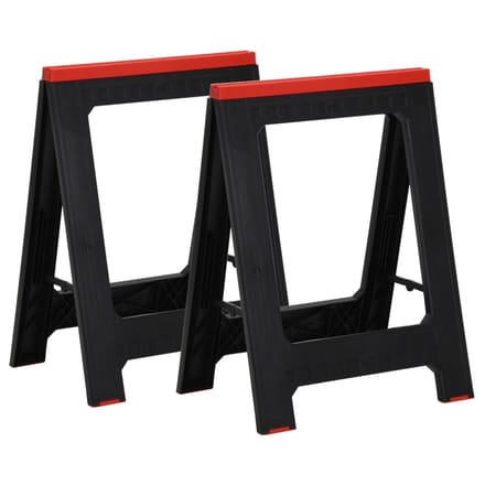 vidaXL - Schragen - 2 - st - inklapbaar - 350 - kg - polypropeen - zwart - en - rood