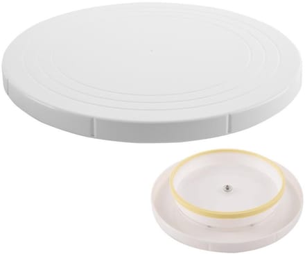 Orion - Draaibare Taartschaal - 27 cm - Wit - Antislip