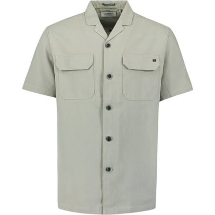 No Excess Overshirt Full Button Short Sleeve Revers Collar Slub Smoke Größe: M | Casual hemden Outlet | Herren