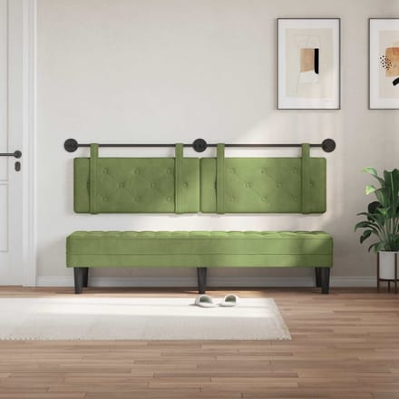 vidaXL - Hangend - hoofdbord - Lichtgroen - Fluweel