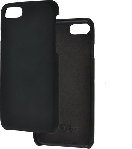 iPhone 7 Plus / 8 Plus / 6 Plus hoes Echt leder Back Cover hoesje Zwart Pearlycase