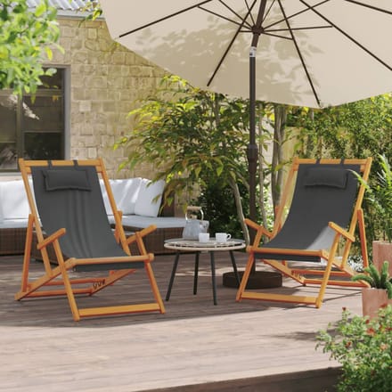 vidaXL - Opklapbare - stoelen, - 2 - stuks, - grijze - stof
