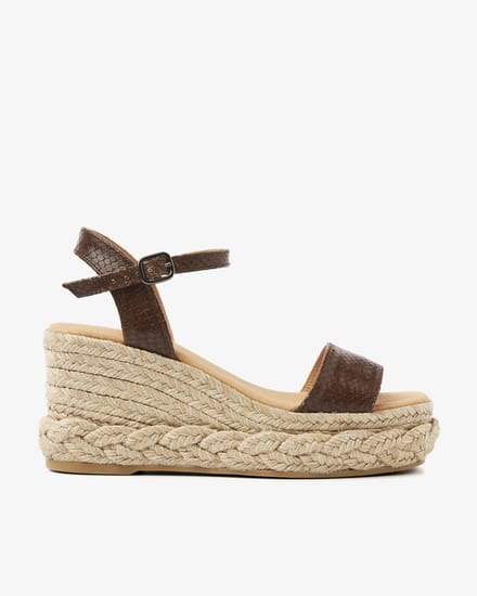 VIA VAI Capri Neva Espadrilles Dames - Leer - Bruin - Maat 38