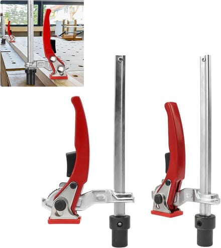 Spanelementen Set - Klemgeleiderails - Werkstuk Opspanen - Verstelbare Hefboomklem - 20 mm - Rood