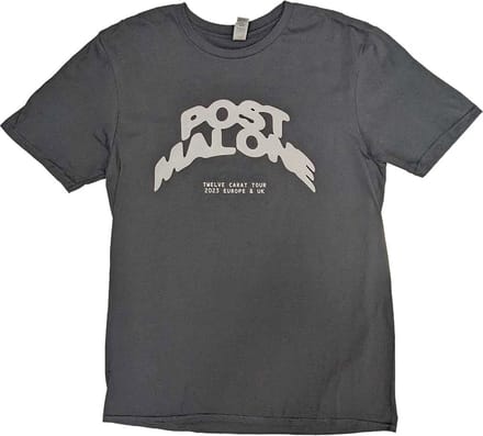 Post Malone - Curved Logo 2023 Tour Dates Heren T-shirt - M - Zwart