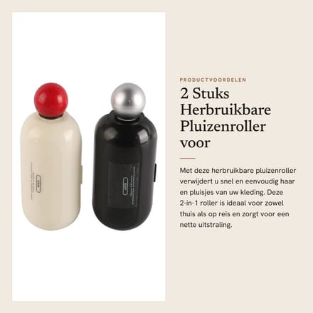 Dailygoods- Pluizenroller Herbruikbaar - Kledingroller - Draagbaar - Pluizenborstel - Lichtgewicht - 15/25 cm telescopisch - Pluizenverwijderaar