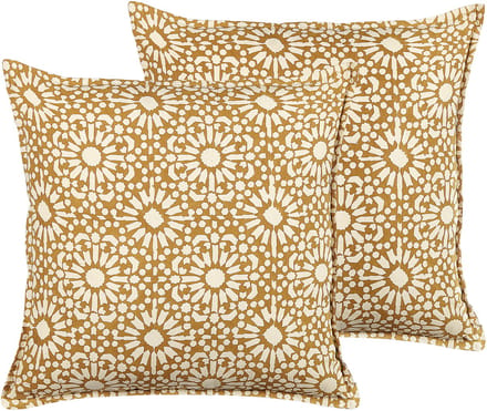 CEIBA - Sierkussen set van 2 - Zandbeige - 45 x 45 cm - Katoen