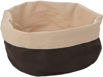 Broodmand | Katoen | Beige-Zwart | Rond Ø20cm