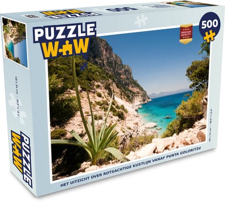 Puzzel Het uitzicht over rotsachtige kustlijn vanaf Punta Goloritzé - Legpuzzel - Puzzel 500 stukjes