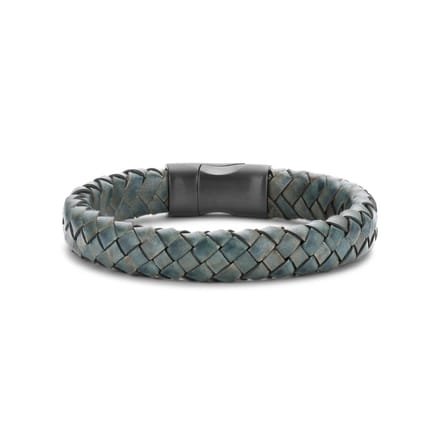 Frank 1967 bracelet vintage green braided leather 20cm ipb