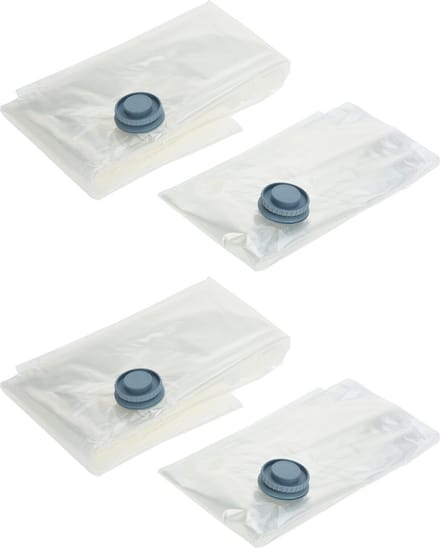 Compressie/vacuum opbergzakken - 4x stuks - transparant - 2 verschillende maten