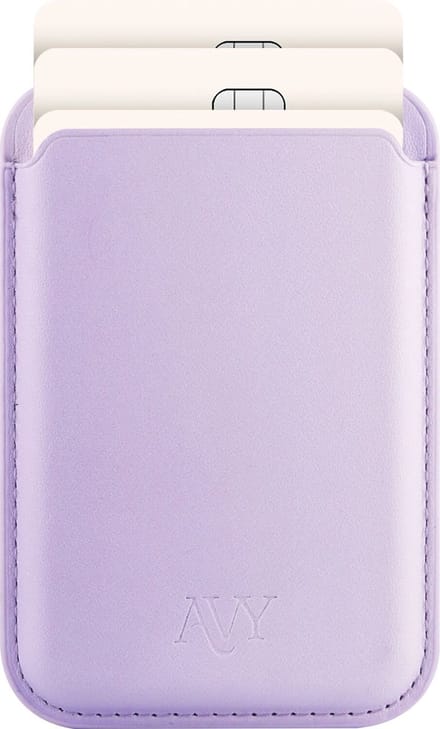 AVY Magnetische Kaarthouder | Compatibel met MagSafe | Ruimte voor 3 Pasjes | Pasjeshouder Wallet | Lavender Glow